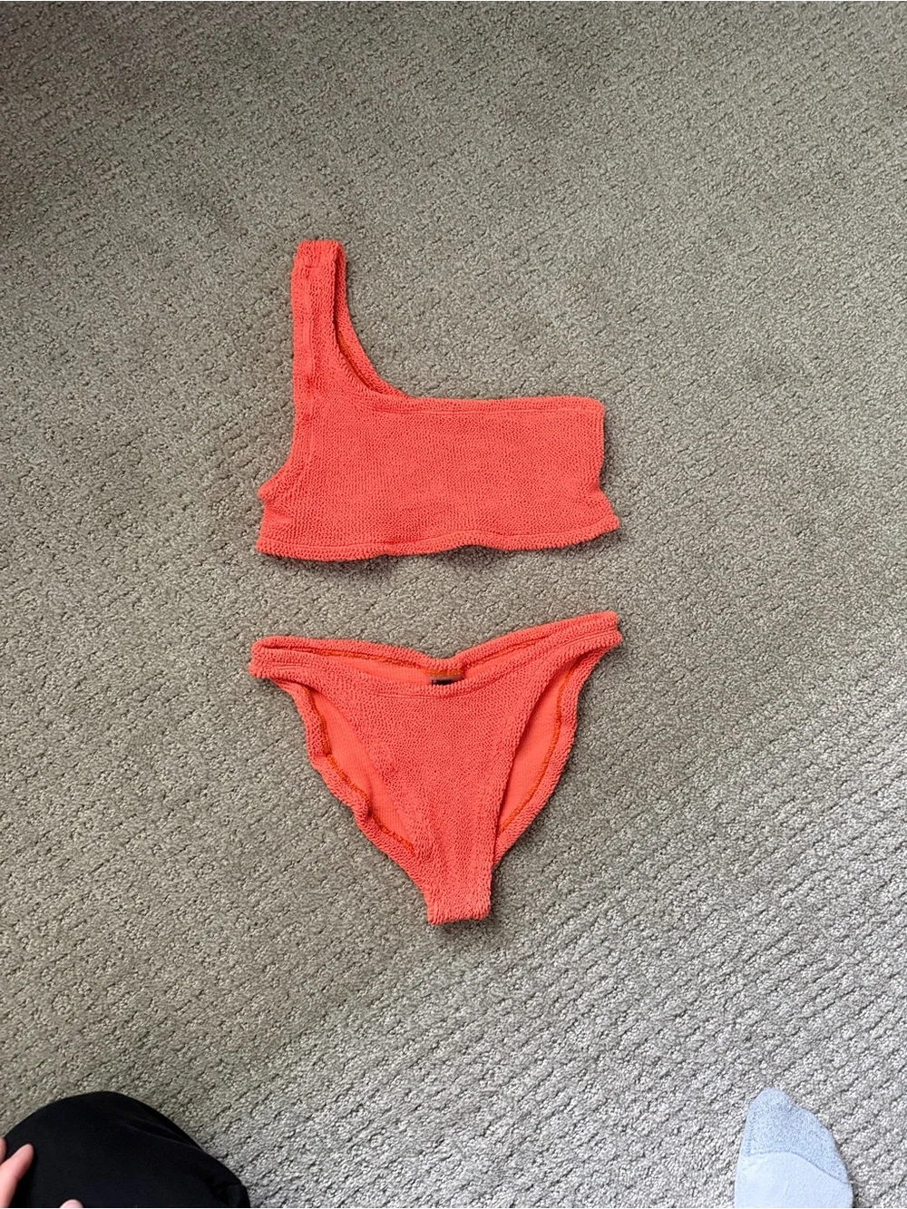 Hunza G One-Shoulder Bikini in Orange